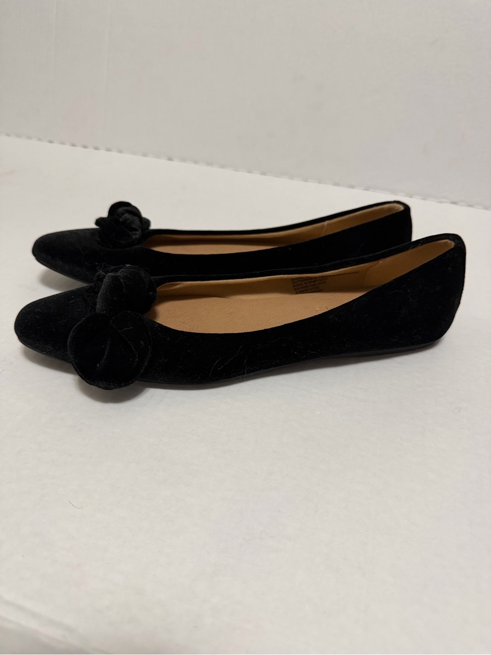 LC Lauren Conrad Black Velvet Bow Pointed-Toe Flats